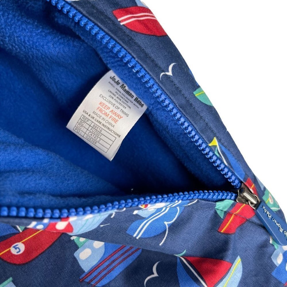 Jojo Maman Bebe All in one boy Snowsuit size 3-6 Months Blue Nautical Theme‎ - Picture 5 of 7